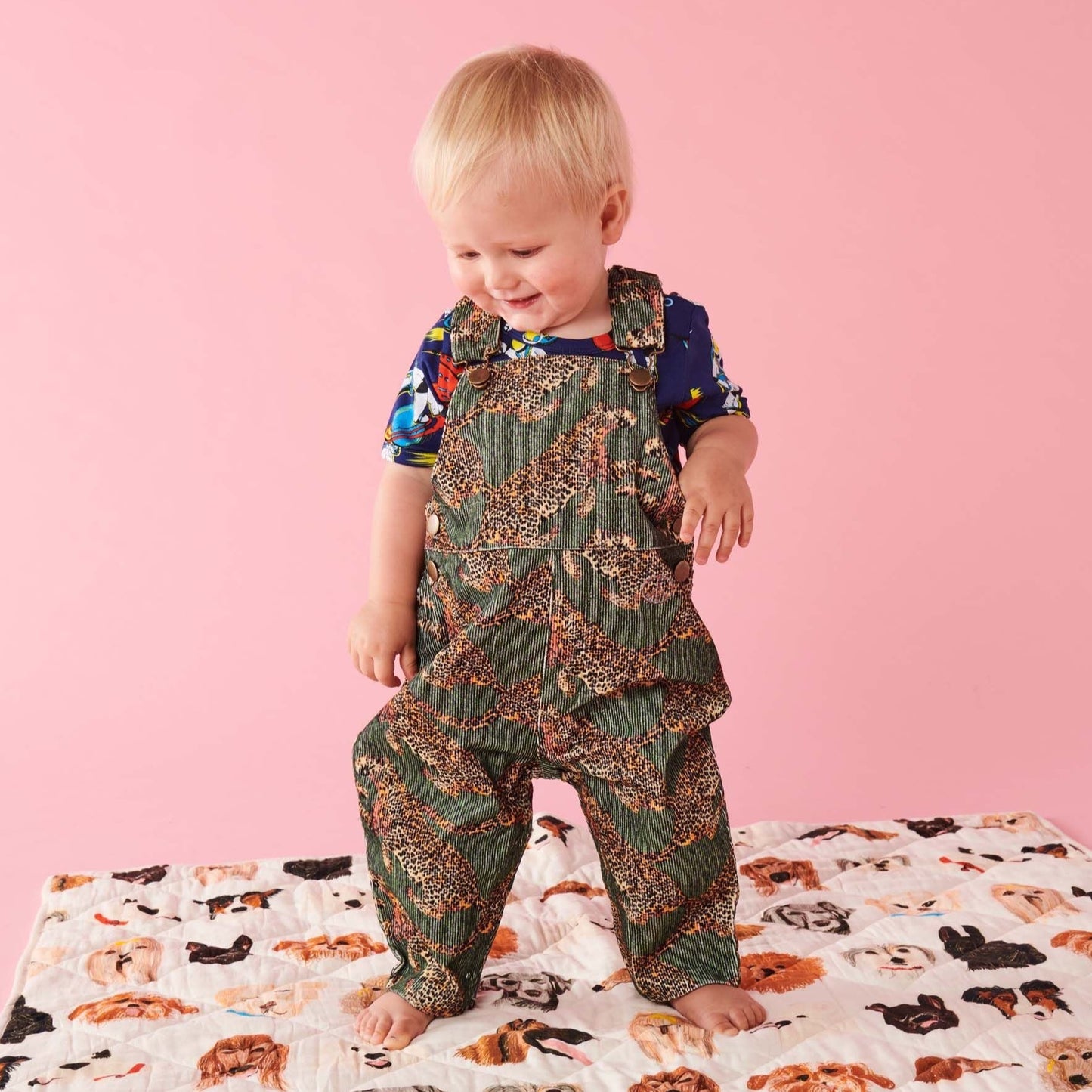 Baby Corduroy Overalls Cheetah