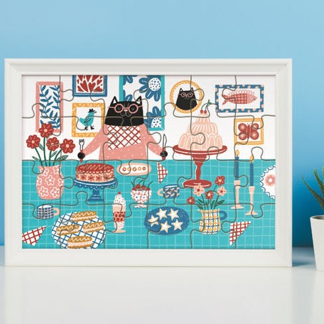 24 Piece Kids Puzzle Cat Banquet