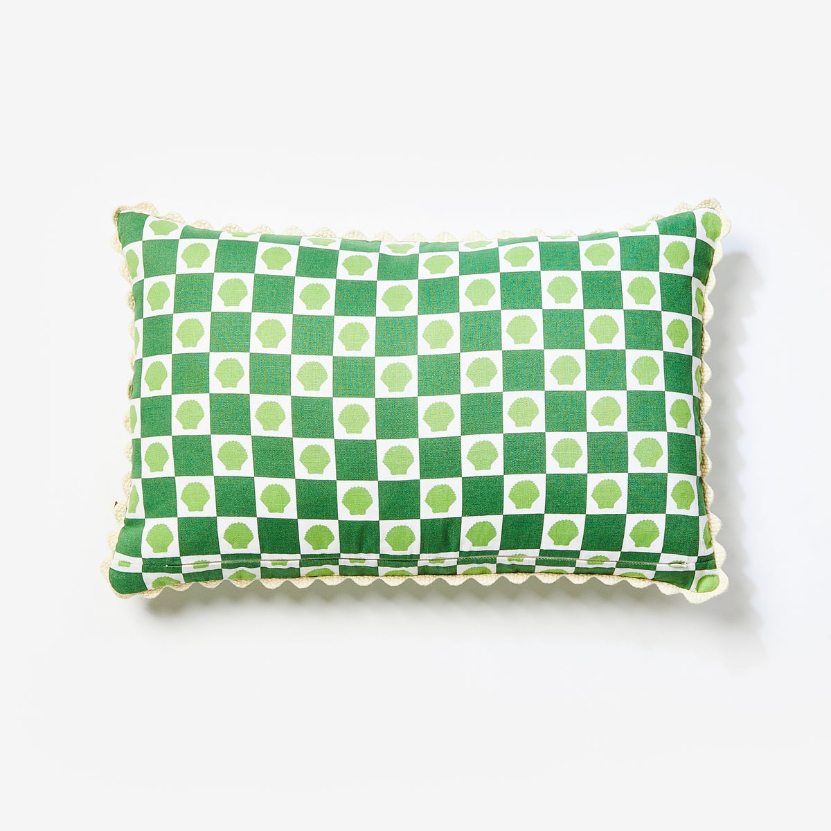 Shell Check Green Cushion 60x40cm