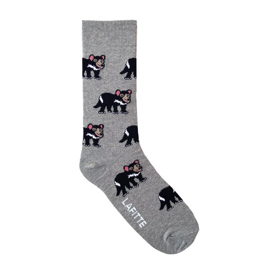Tasmanian Devil Grey Socks