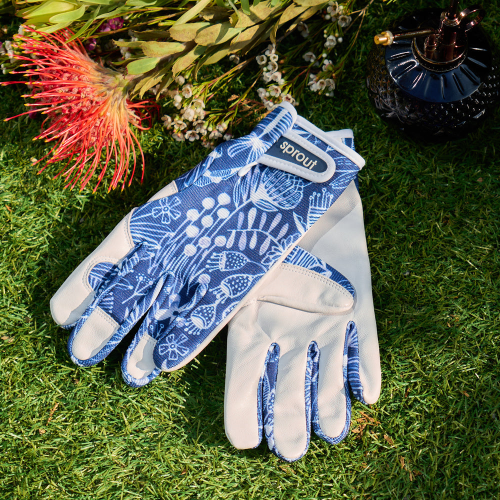Goatskin Garden Gloves Navy Natives