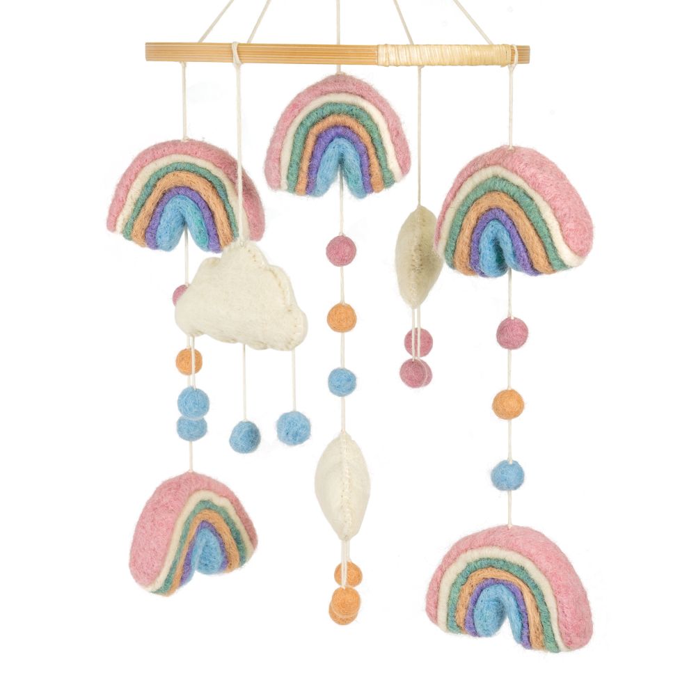 Rainbows Handmade Felted Mobile