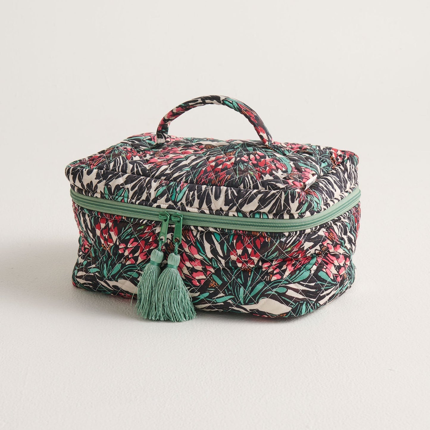 Protea Party Quilted Cotton Toiletry Case