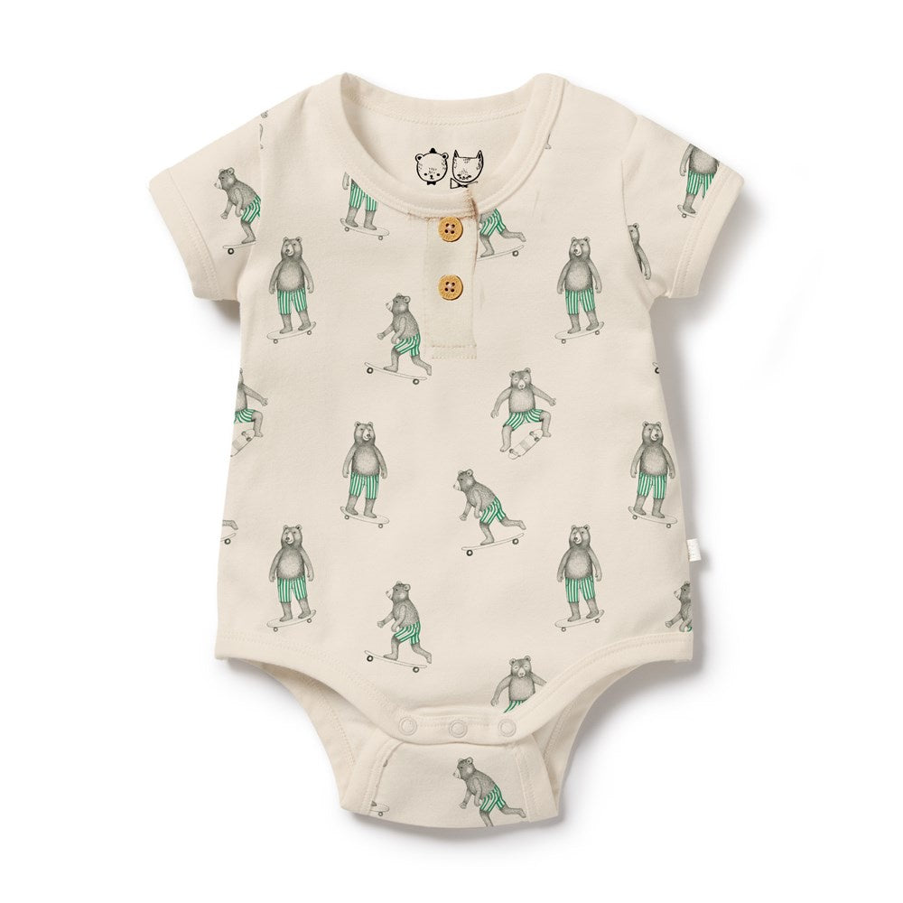 Skater Club Organic Henley Baby Bodysuit