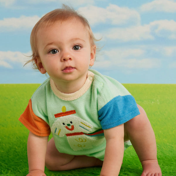 Puppy Park Terry Short Sleeve Baby Bodysuit