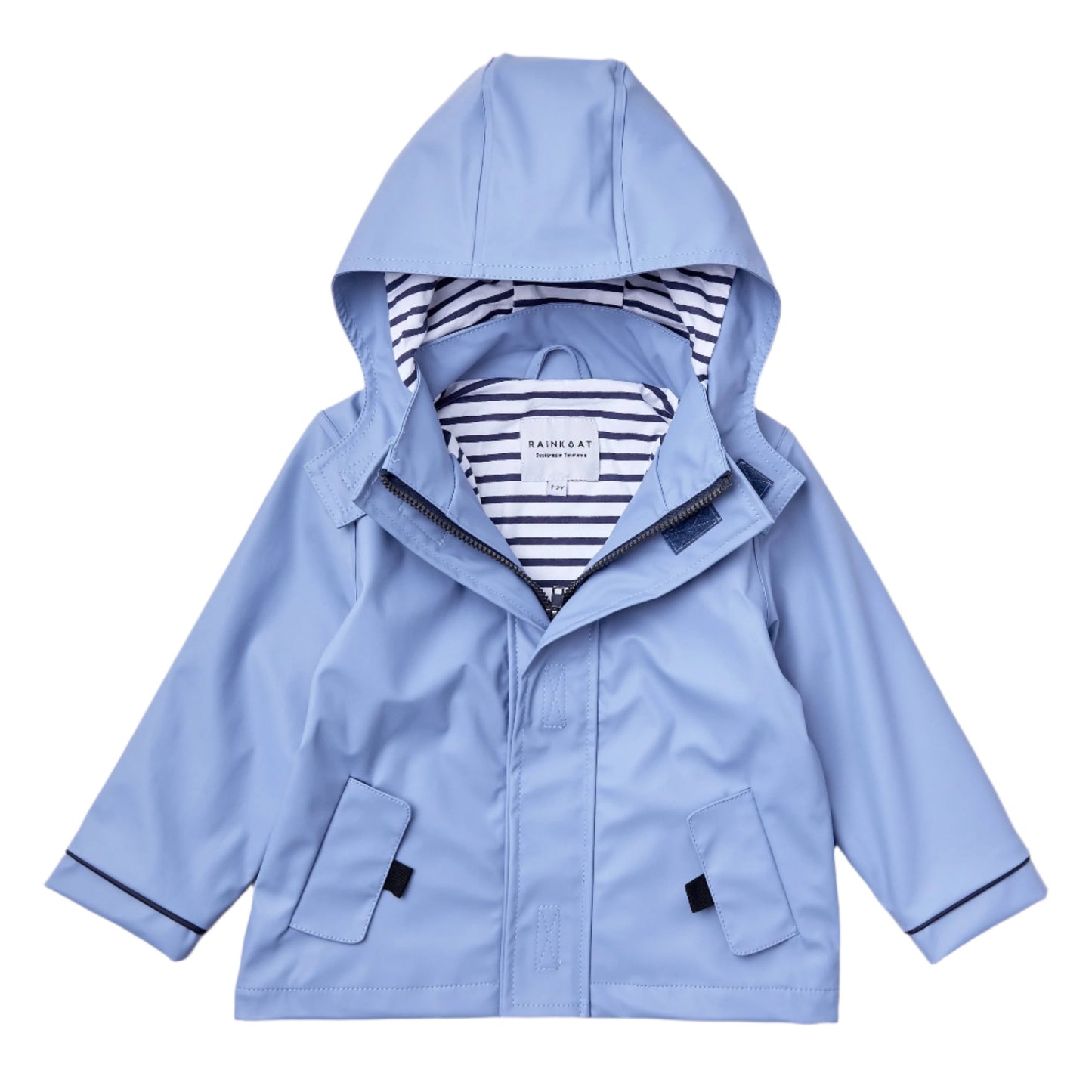 Stripy Sailor Waterproof Jacket Storm Blue