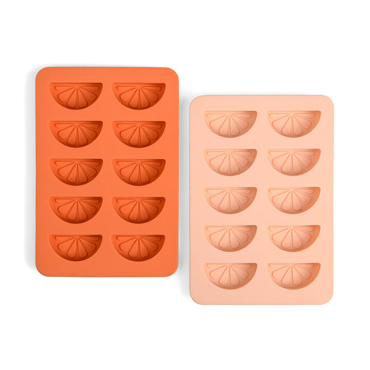 Citrus Wedge Orange & Blush Ice Trays Set of 2