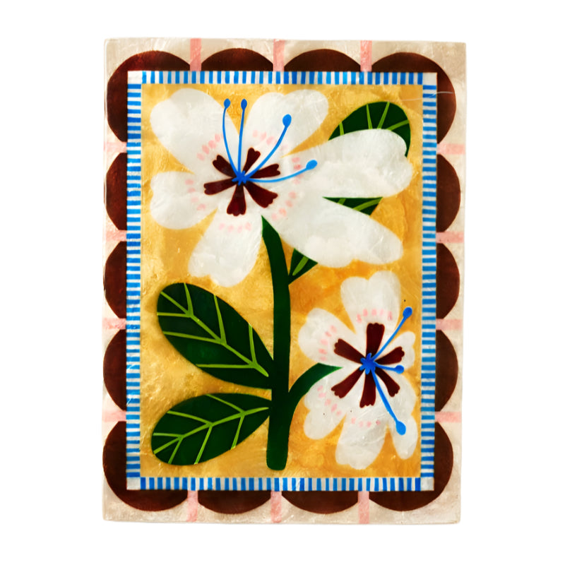 Bloom Nouveau White Rectangle Wall Art