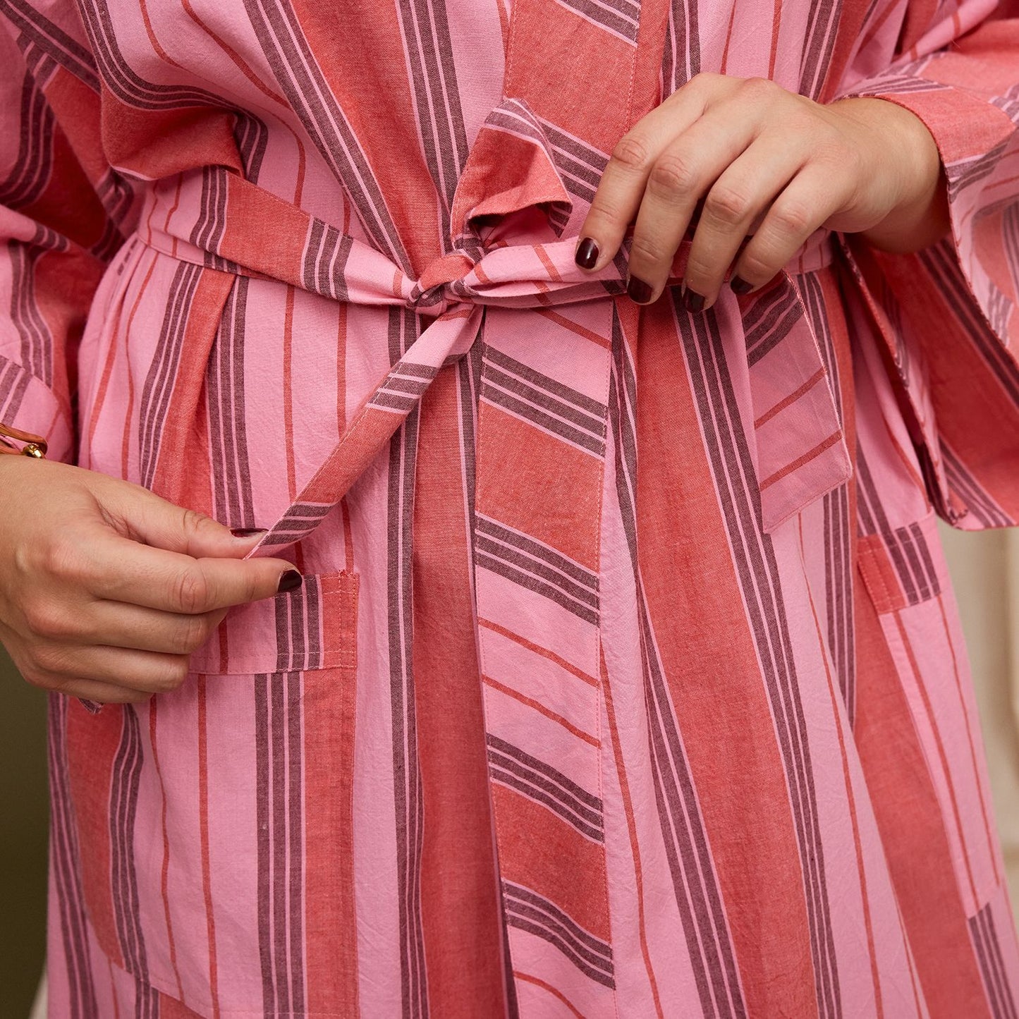 Brigitte Cotton Bath Robe Scarlet