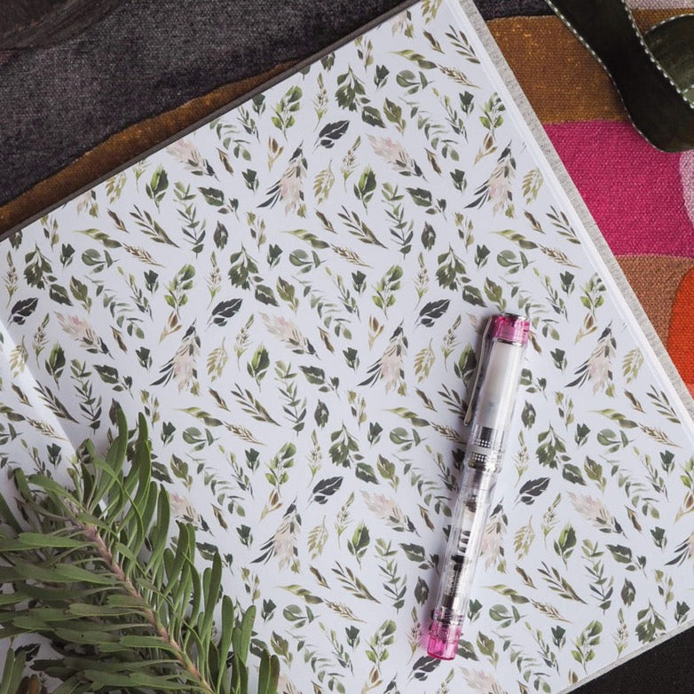 Guest Book Grey Linen