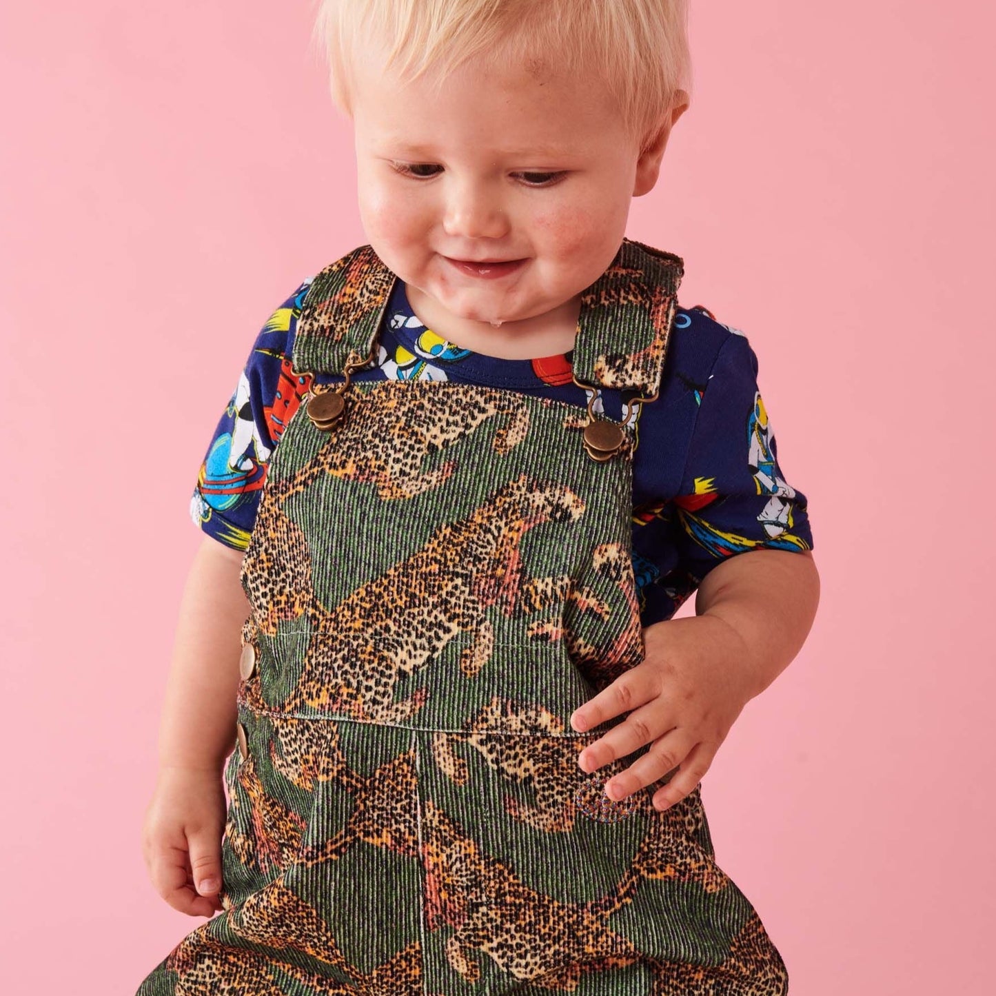 Baby Corduroy Overalls Cheetah