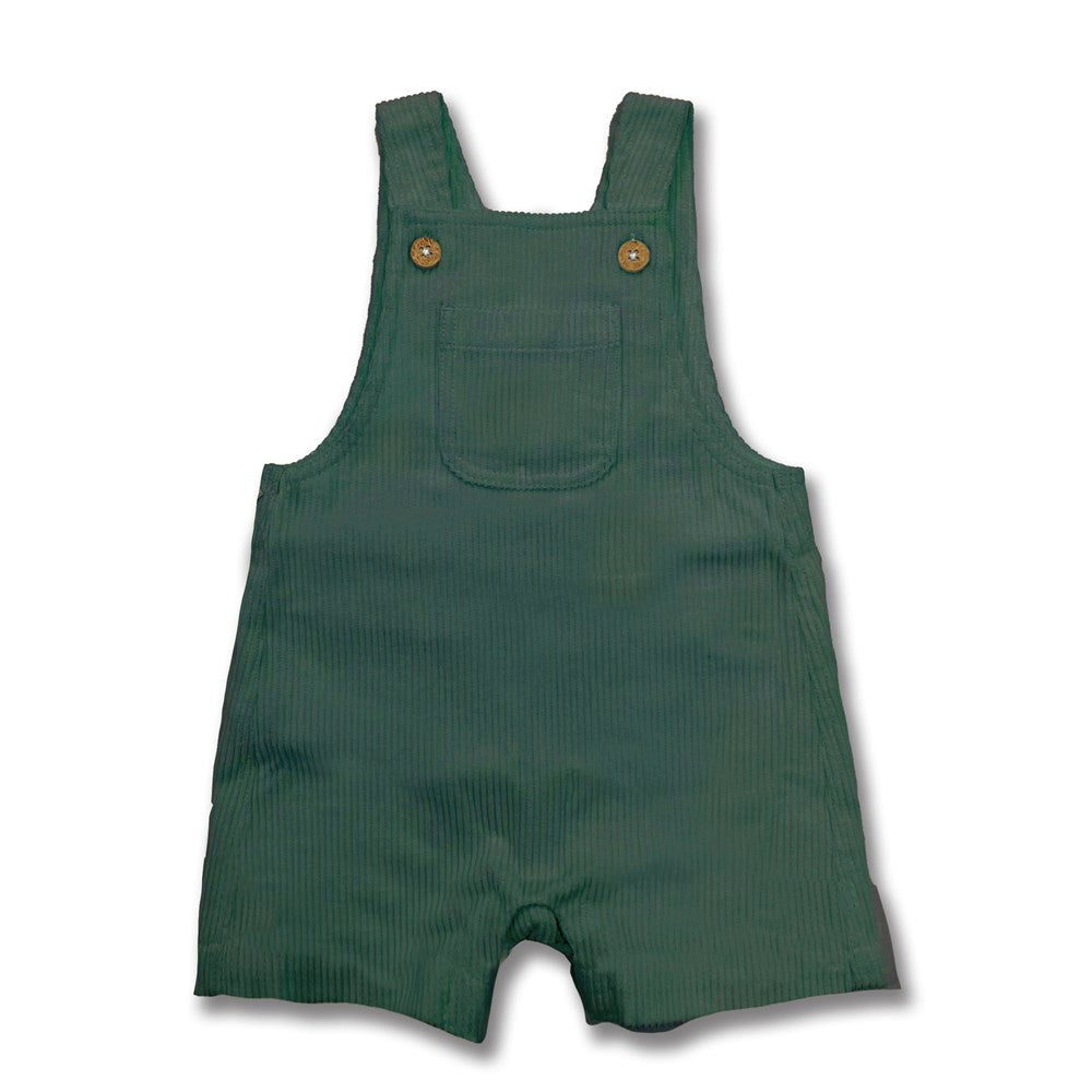 Moss Green Organic Cord Baby Short Overall
