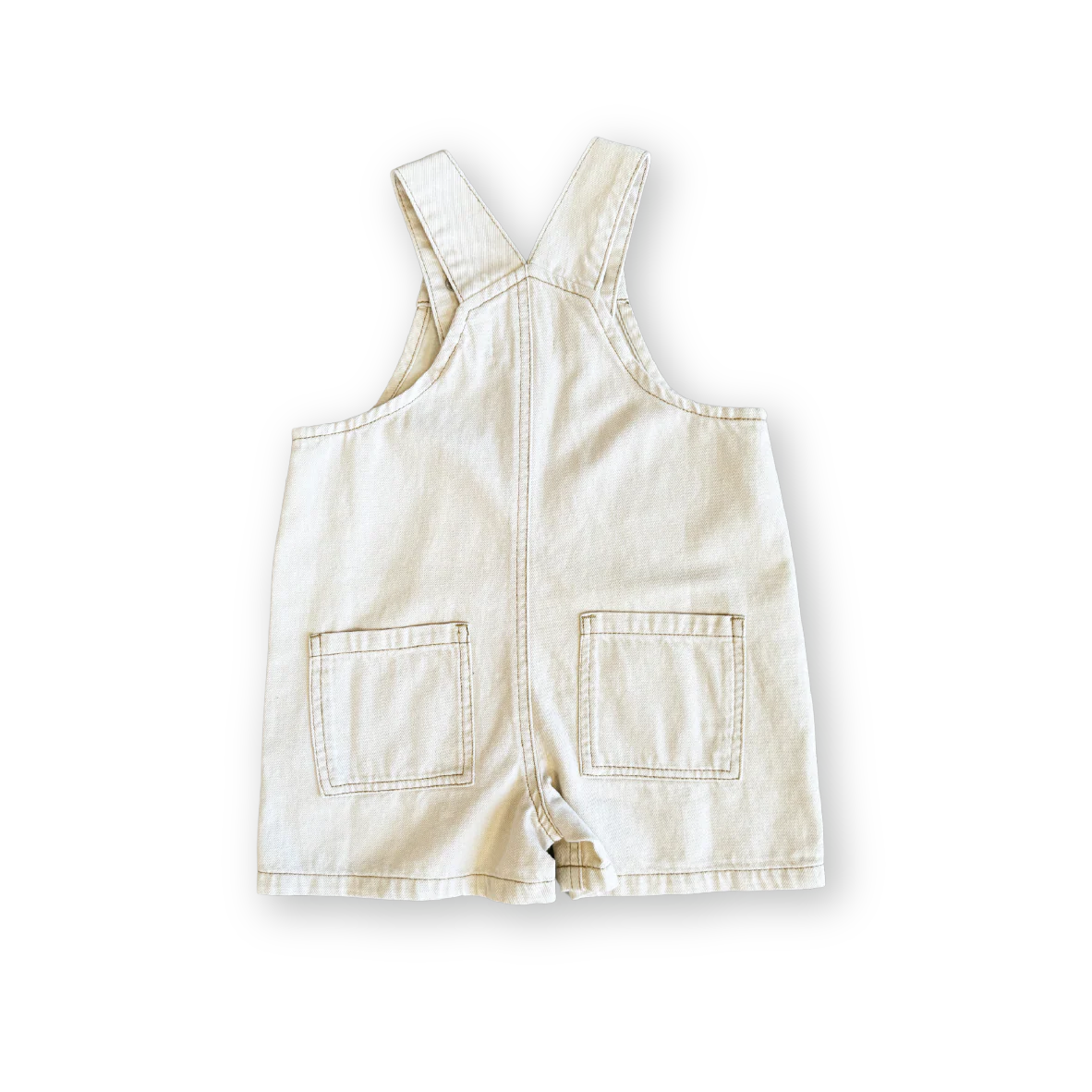 Milk Organic Everyday Twill Short Baby Overalls