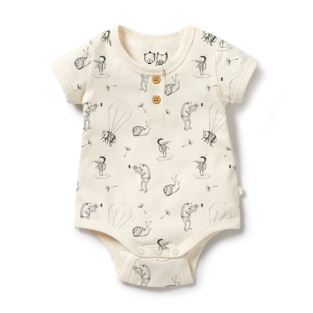 Whispering Willows Organic Henley Baby Bodysuit