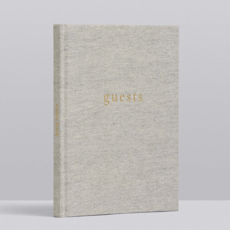 Guest Book Grey Linen