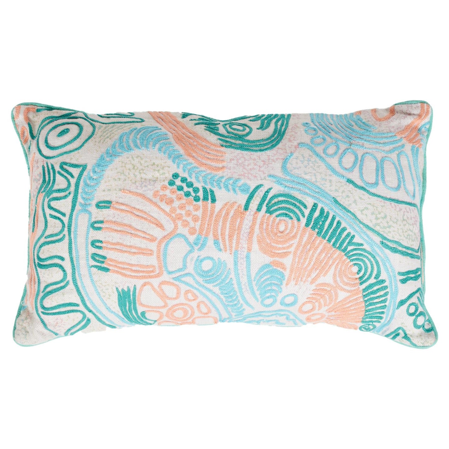 Tjala Tjukurpa Pastel Embroidered Cushion