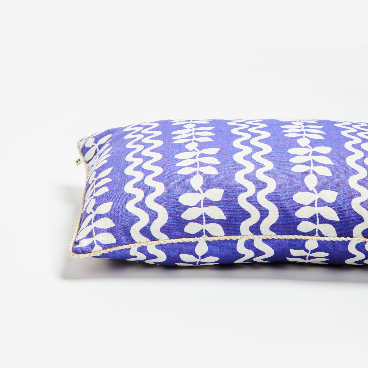 Ferns & Waves Yves Klein Blue Cushion 60x 40cm