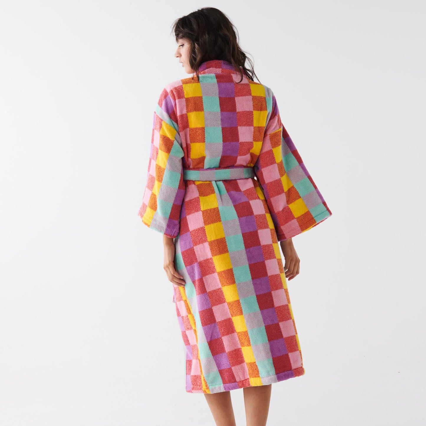 Sherbet Tartan Terry Bath Robe