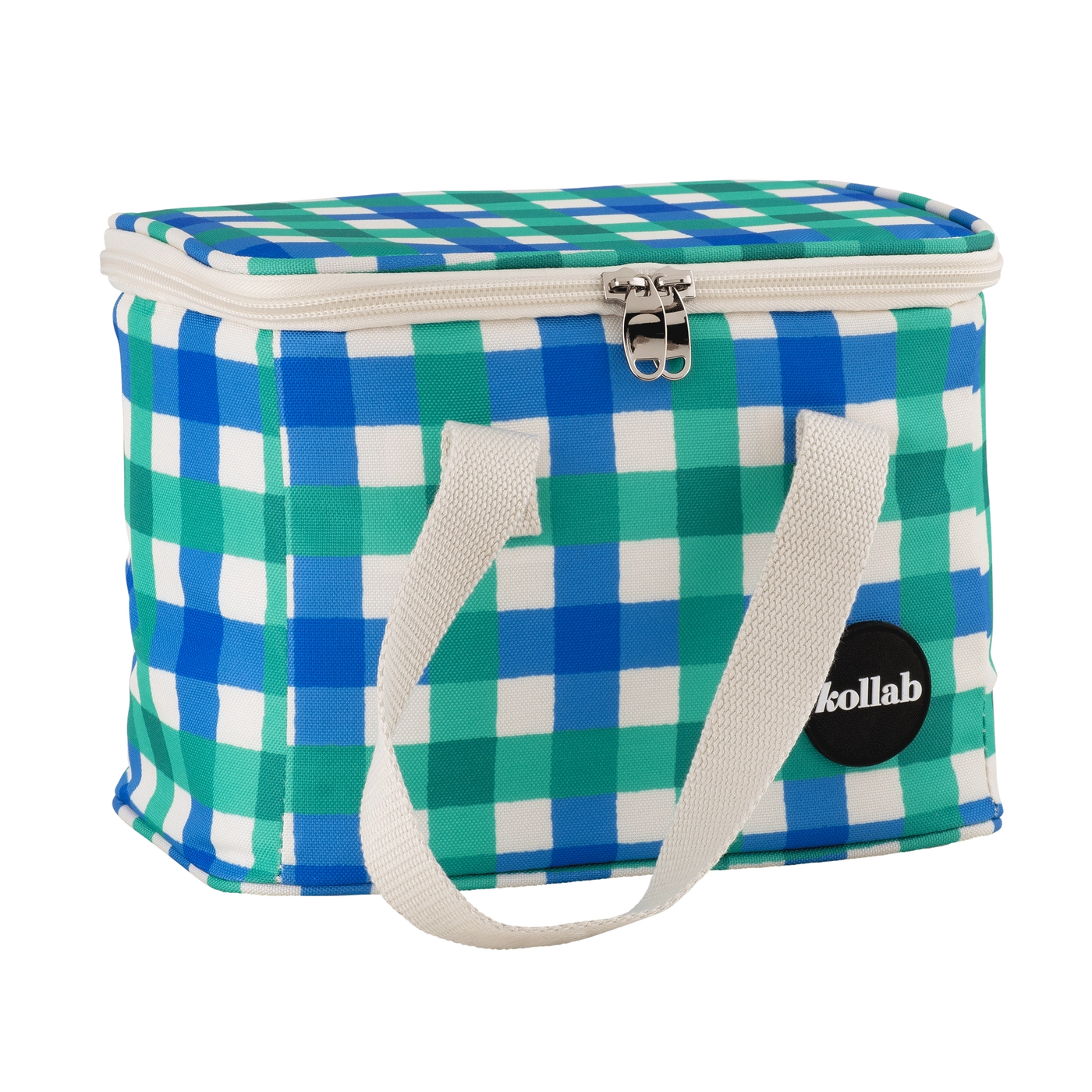 Green Blue Check Lunch Bag