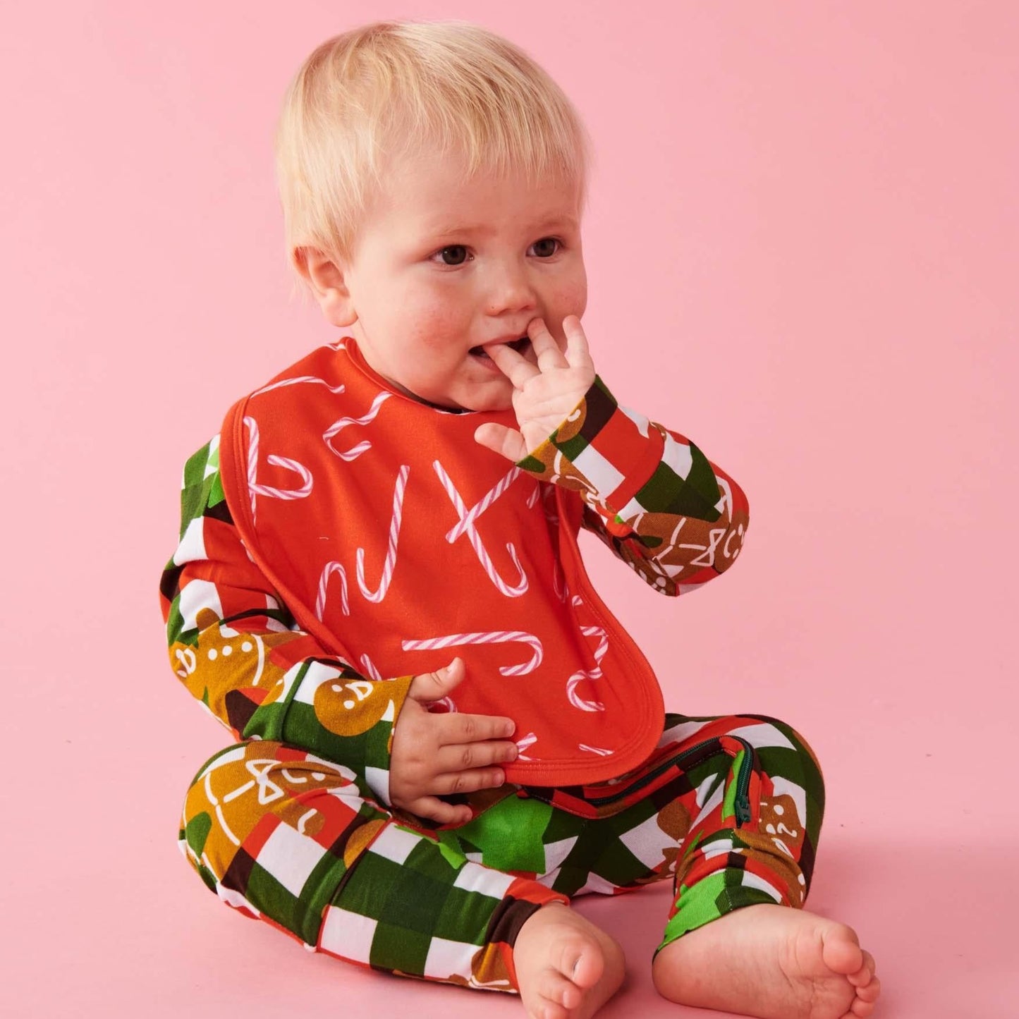 Candy Cane Organic Cotton Bib