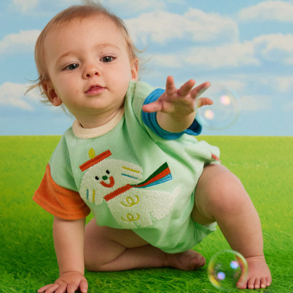 Puppy Park Terry Short Sleeve Baby Bodysuit