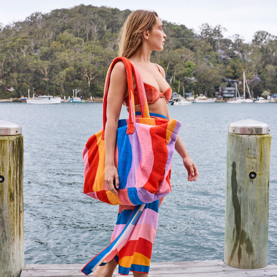 Surfs Up Terry Oversized Beach Bag