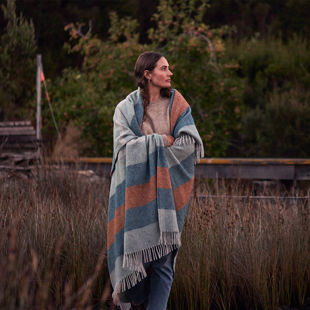 Breezy Lake Recycled Wool Throw