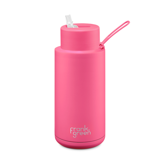 Ceramic Reusable Bottle - Neon Pink