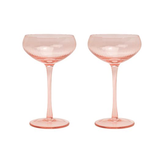 Lou Coupe Glass Blush Set of 2