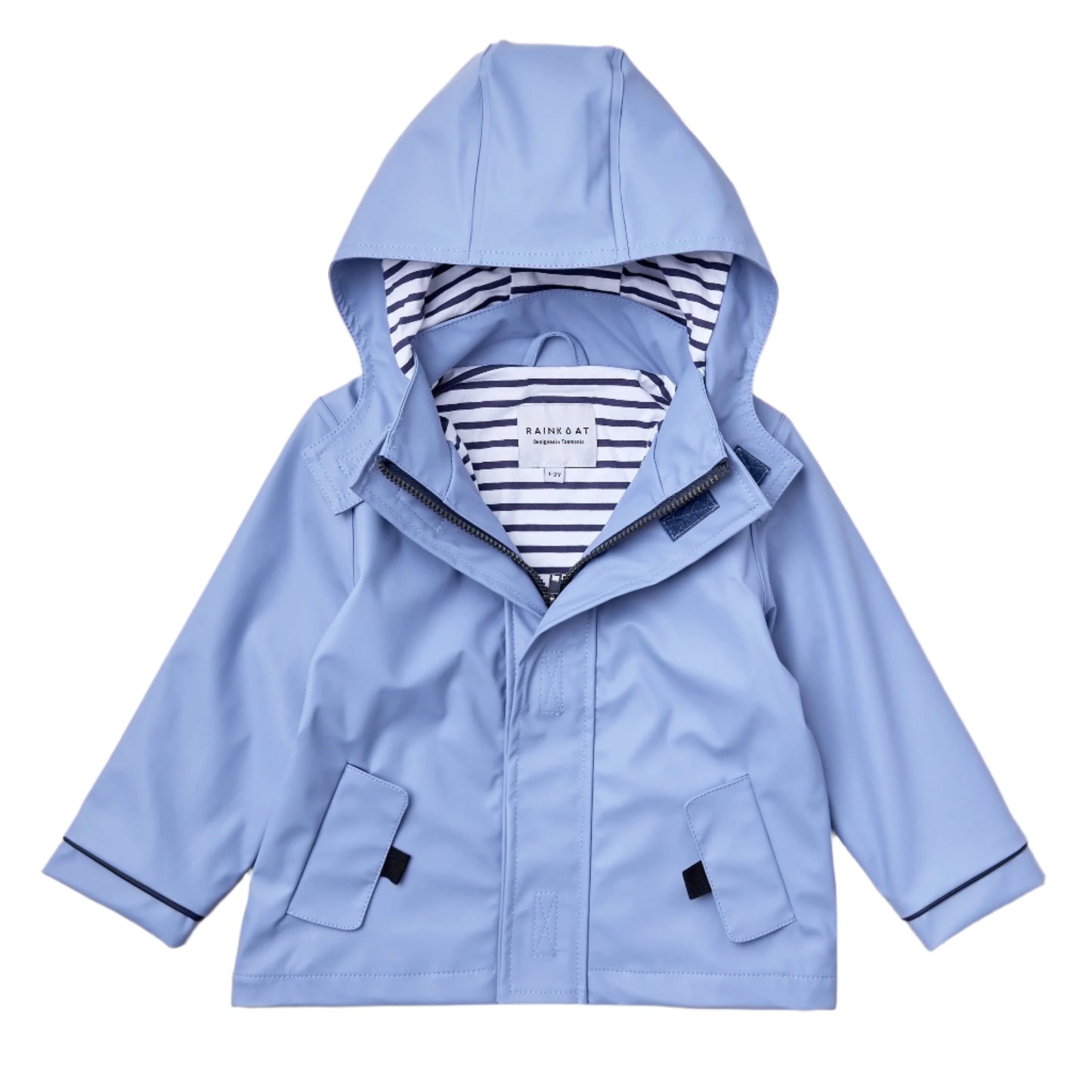 Stripy Sailor Waterproof Jacket Storm Blue