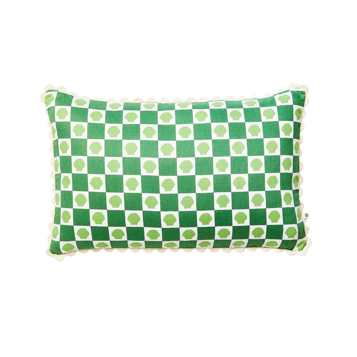Shell Check Green Cushion 60x40cm