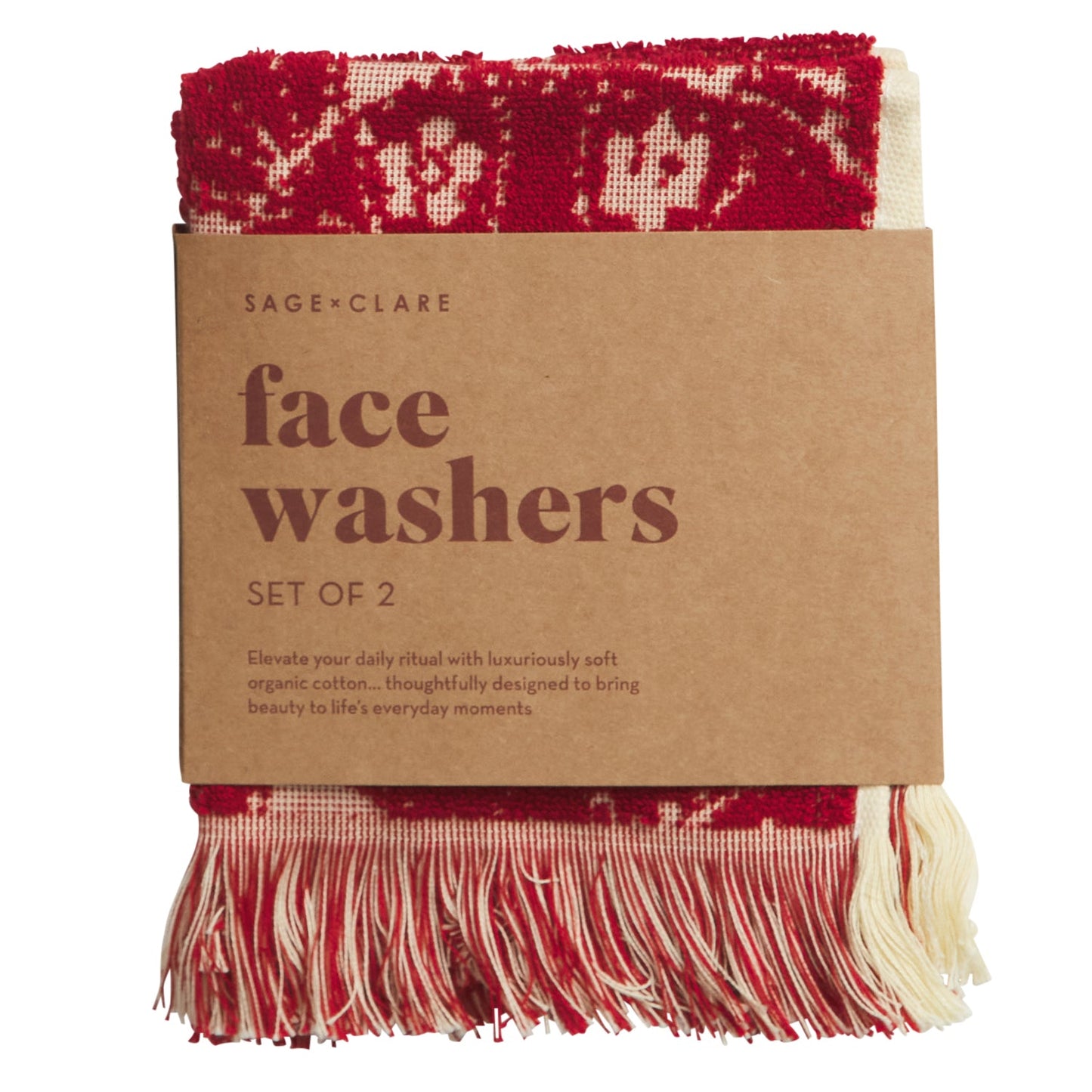 Crimson Lucia Face Washer Set of 2