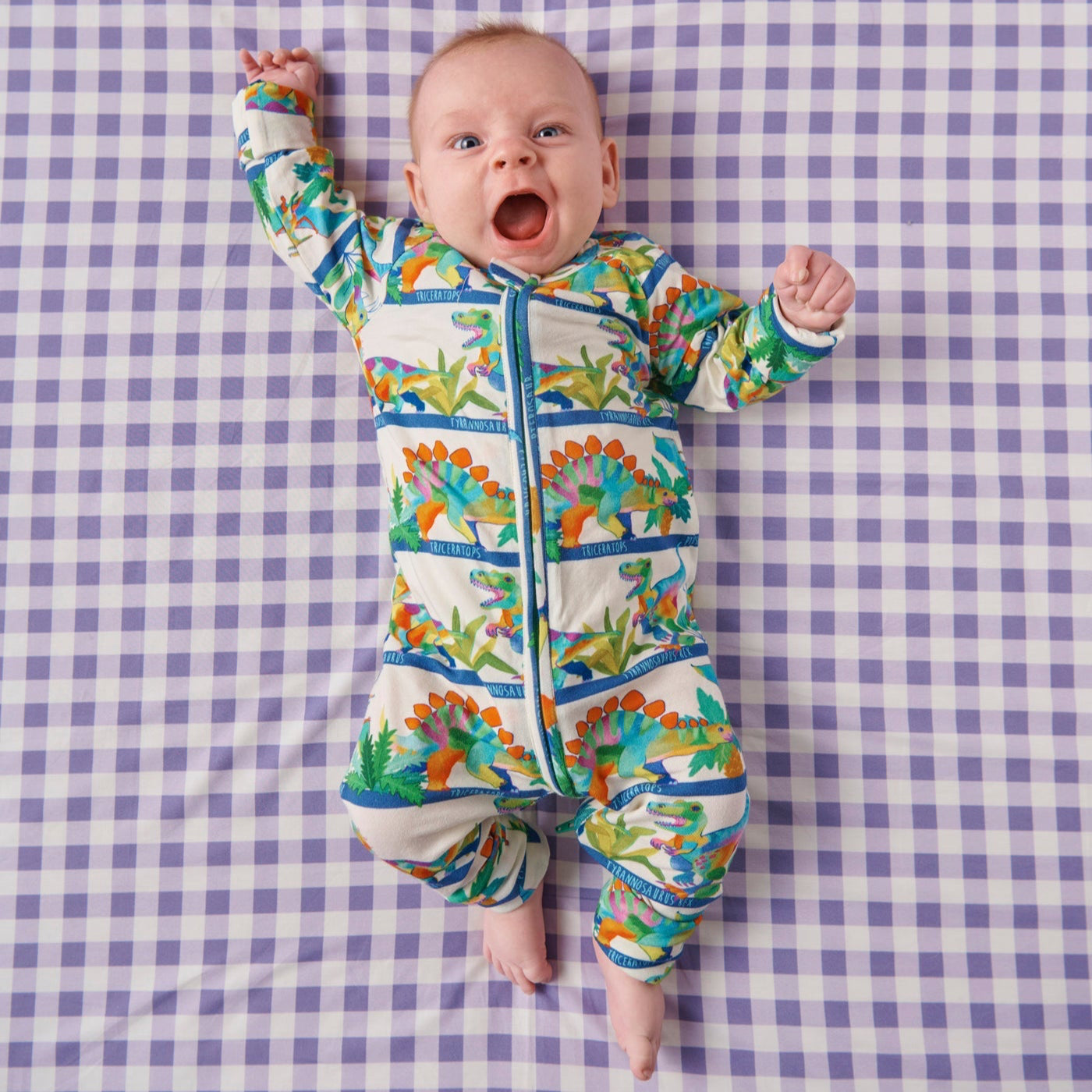 Dino Safari Organic Long Sleeve Zip Romper