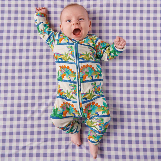 Dino Safari Organic Long Sleeve Zip Romper