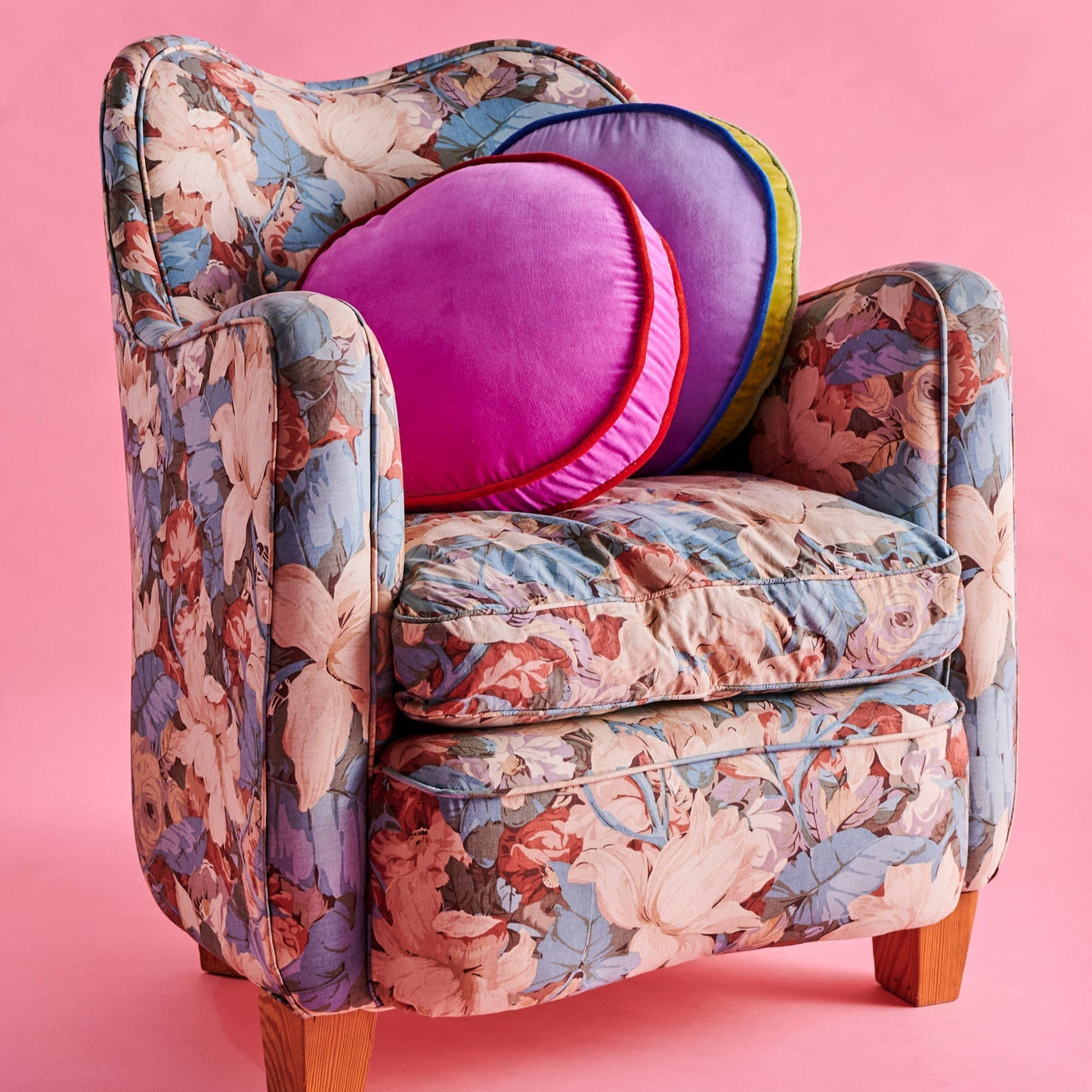 Pink Ambition Velvet Pea Cushion