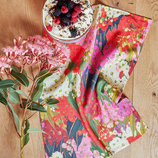 Australian Bush Blossom Tea Towel