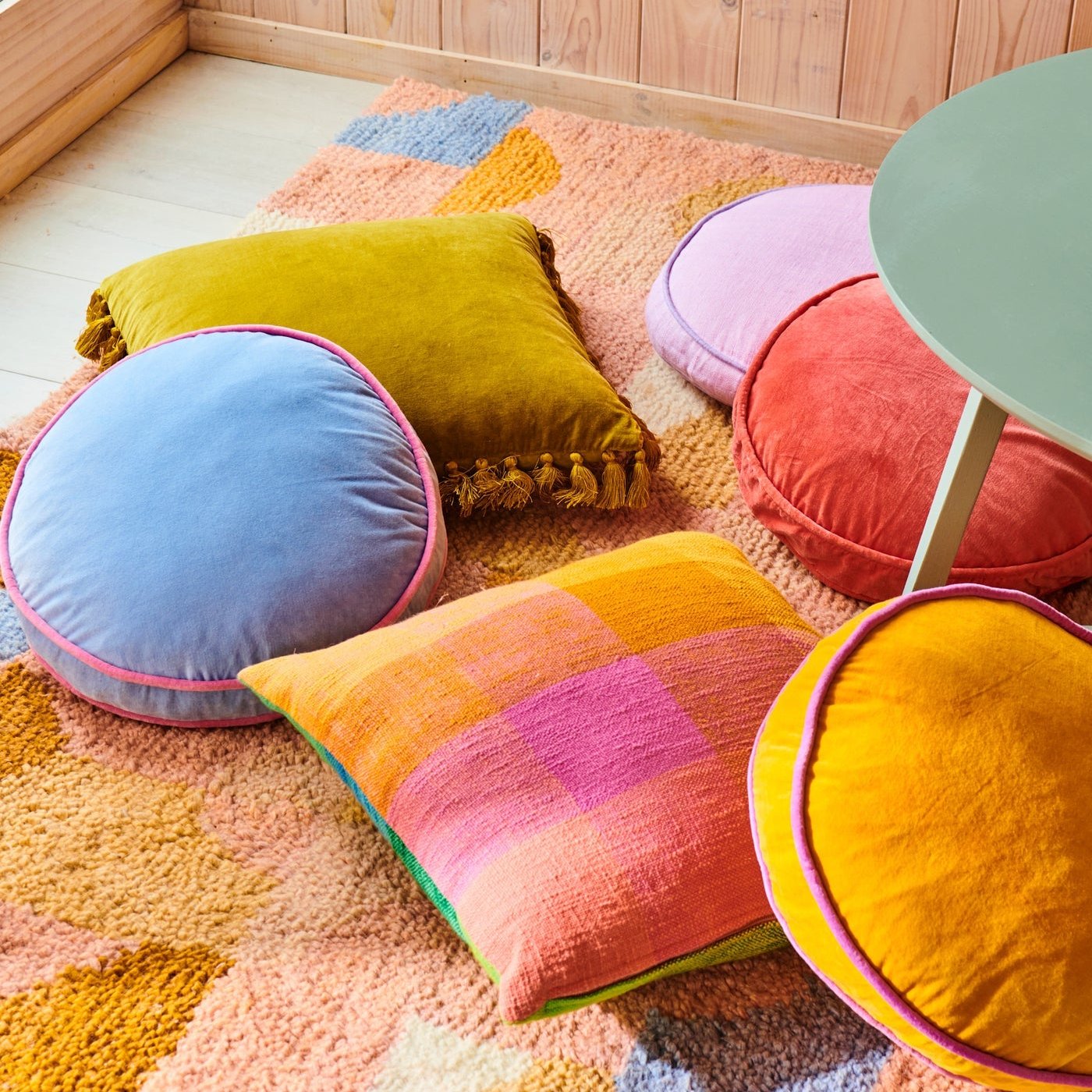 Watermelon Velvet Pea Cushion