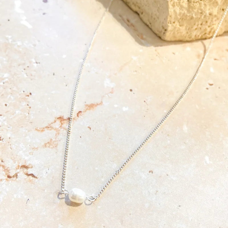 Rhoda Pearl Sterling Silver Plated Necklace