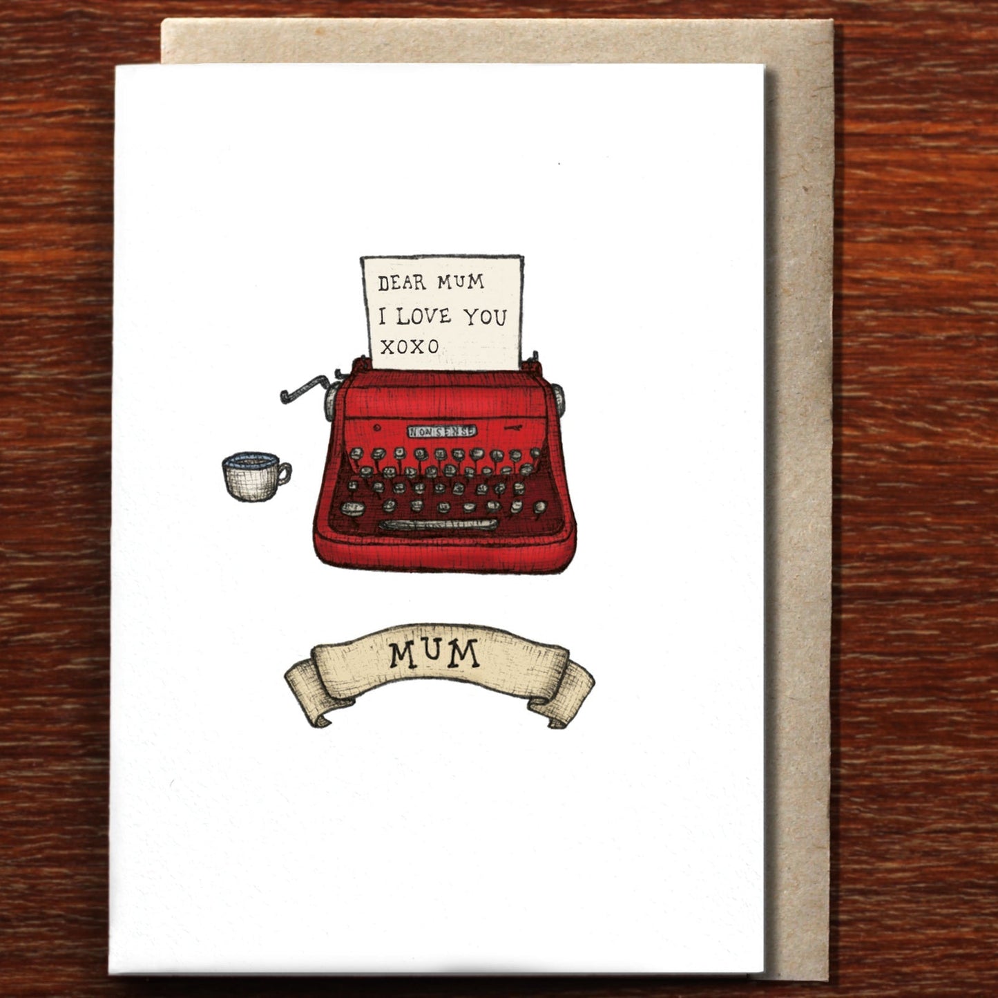Mum Typewriter Greeting Card