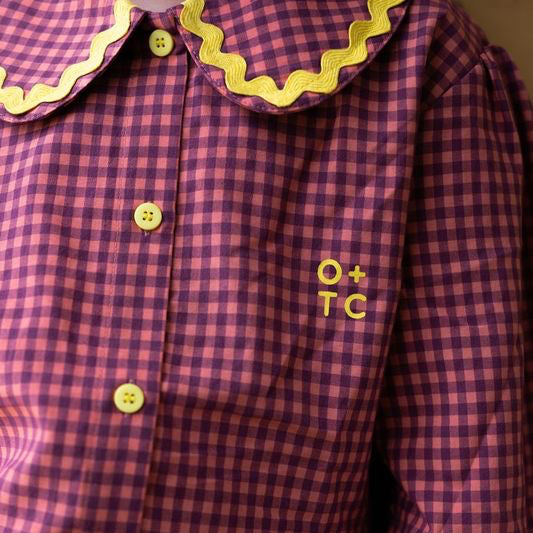Plum Ric Rac Collared Shirt