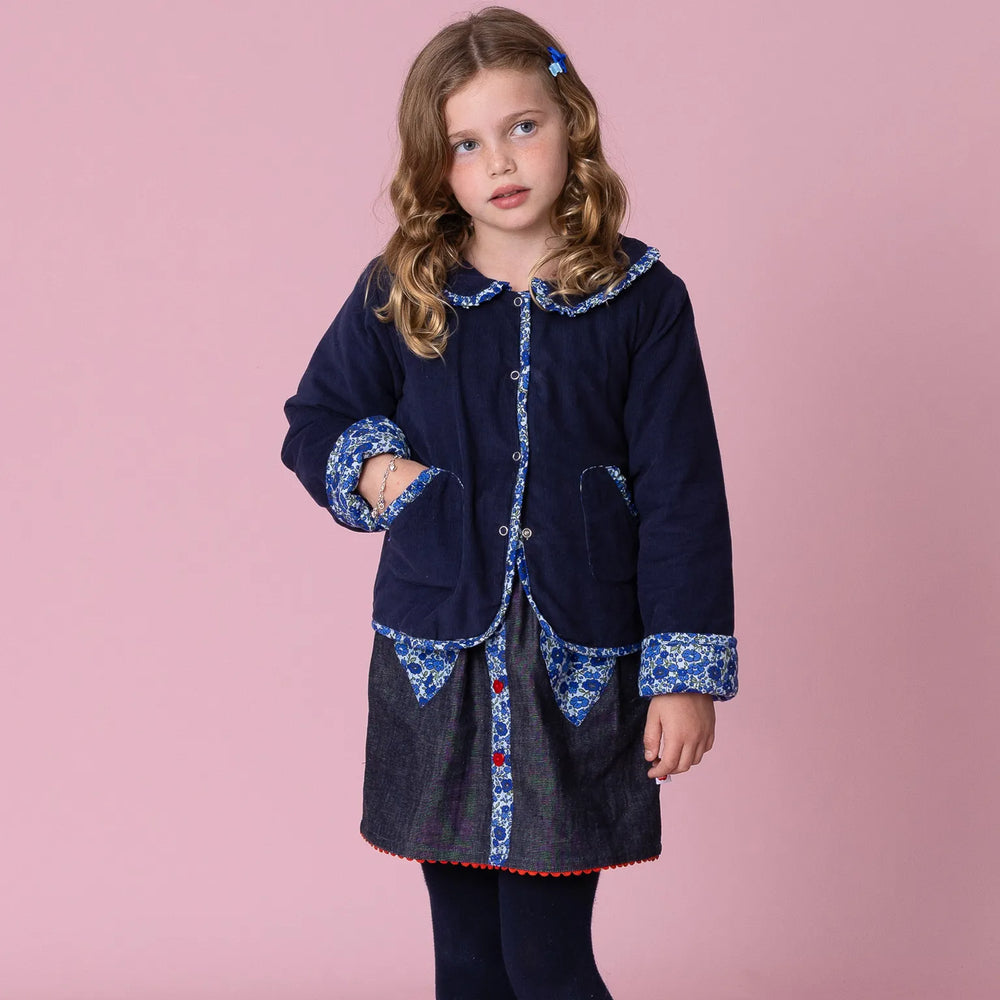 English Flowers Corduroy Quilted Jacket