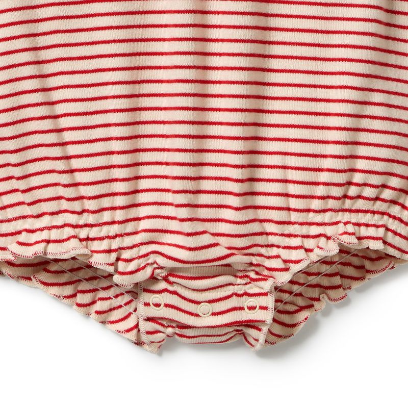 Candy Cane Organic Stripe Rib Baby Playsuit