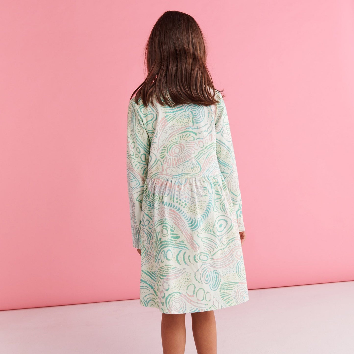 Tjala Tjukurpa Pastel Long Sleeve Everyday Dress