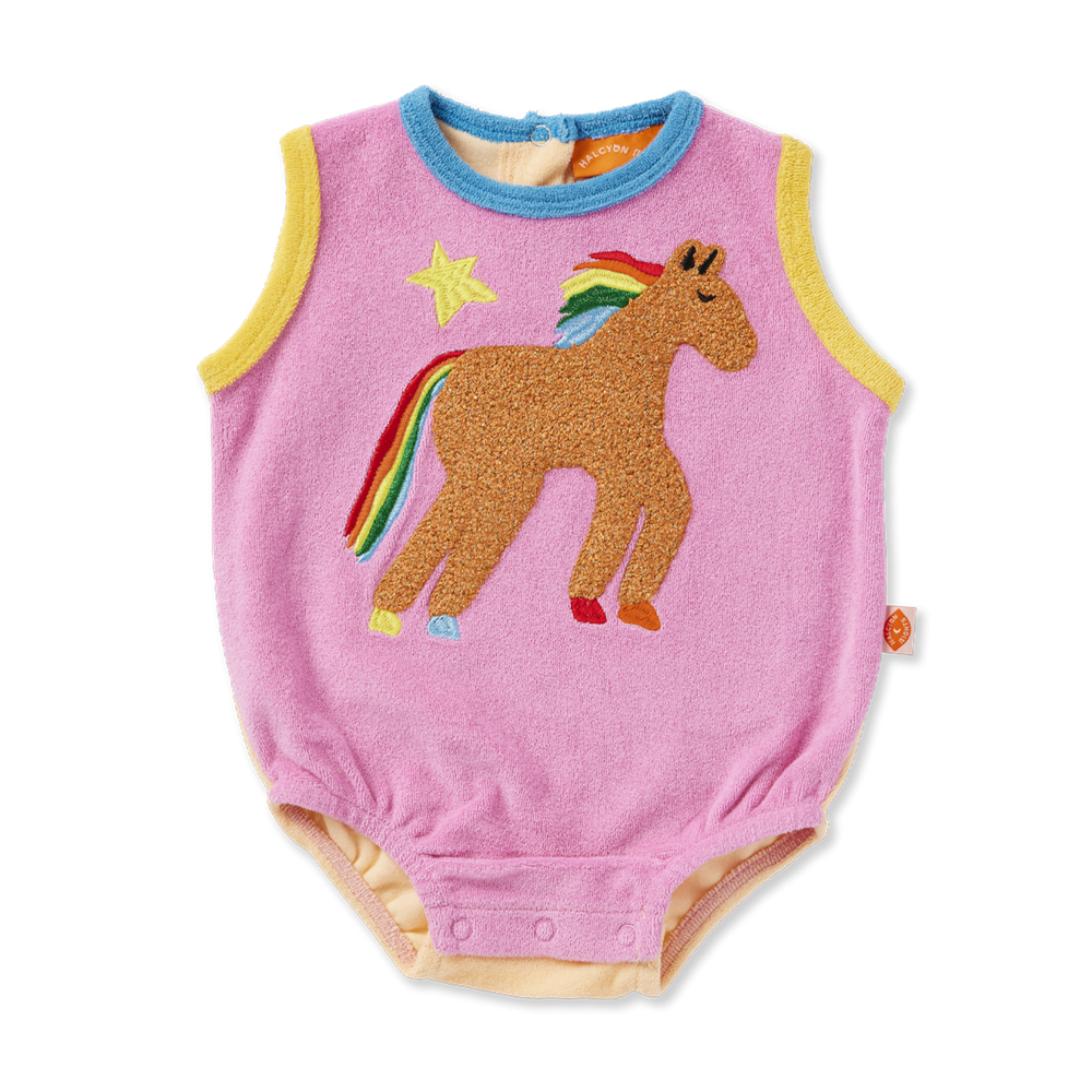 Giddy Up Terry Baby Singlet Suit