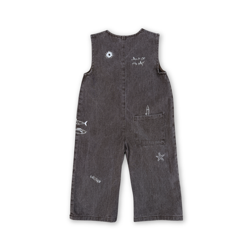 Fishy Business Denim Baby Jumpsuit
