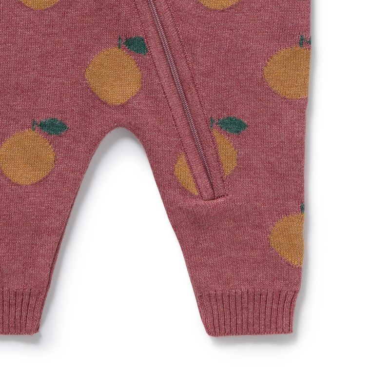 Clementine Organic Knitted Jacquard Growsuit