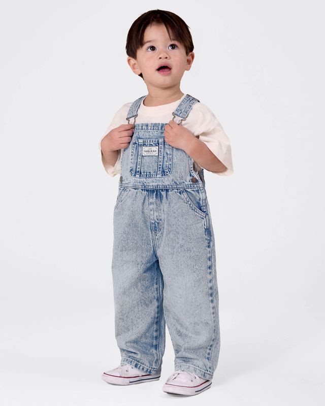 Austin Vintage Washed Denim Baby Overalls