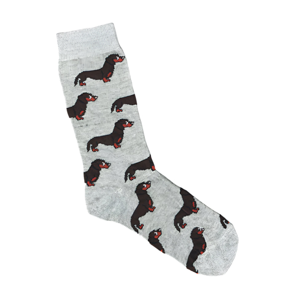 Dachshund Socks Grey Marle