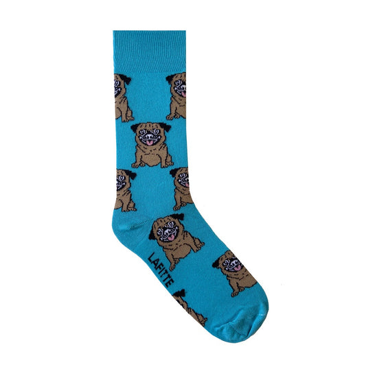 Pug Socks Aqua