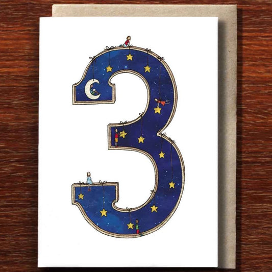 Number Three Greeting Card